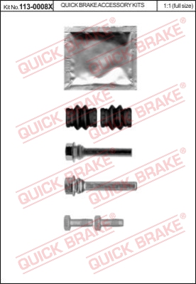 Zestaw tulei prowadzących zacisk hamulca QUICK BRAKE 113-0008X