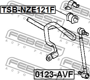 Guma stabilizatora FEBEST TSB-NZE121F