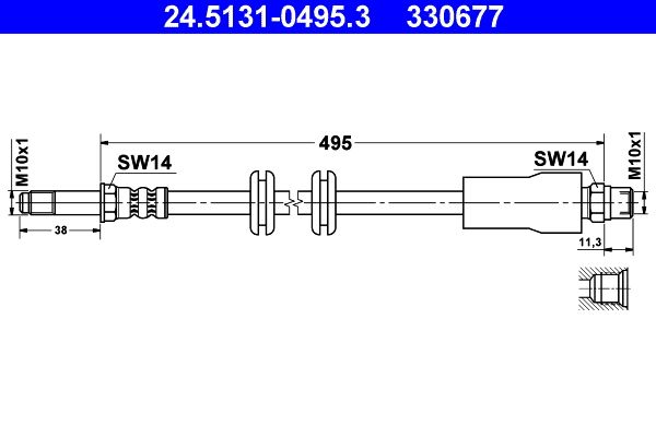 Przewód hamulcowy elastyczny ATE 24.5131-0495.3