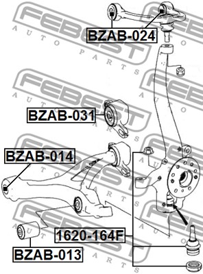 Tuleja wahacza FEBEST BZAB-031