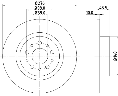 Tarcza hamulcowa HELLA PAGID 8DD 355 108-731