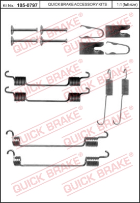 Zestaw dodatków do szczęk hamulcowych QUICK BRAKE 105-0797