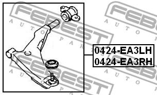 Wahacz zawieszenia koła FEBEST 0424-EA3RH