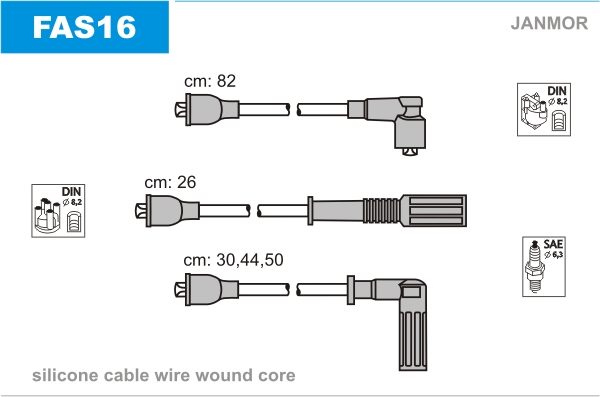 Przewody zapłonowe JANMOR FAS16