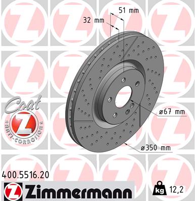 Tarcza hamulcowa ZIMMERMANN 400.5516.20