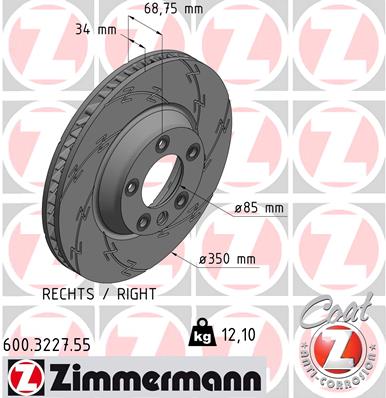 Tarcza hamulcowa ZIMMERMANN 600.3227.55