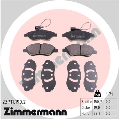 Klocki hamulcowe ZIMMERMANN 23711.190.2