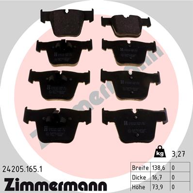 Klocki hamulcowe ZIMMERMANN 24205.165.1