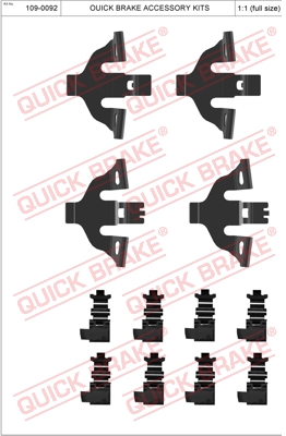 Zestaw akcesoriów montażowych  klocków hamulcowych QUICK BRAKE 109-0092