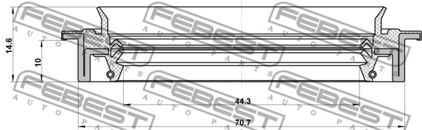 Pierścień uszczelniający wał napędowy FEBEST 95JDS-46701015C