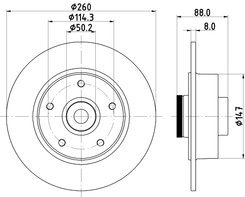 Tarcza hamulcowa HELLA 8DD 355 123-311