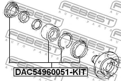 Zestaw łożysk koła FEBEST DAC54960051-KIT