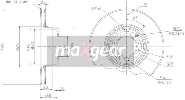 Tarcza hamulcowa MAXGEAR 19-0689