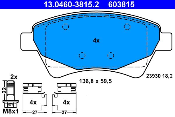 Klocki hamulcowe ATE 13.0460-3815.2