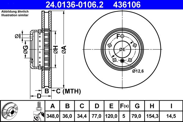 Tarcza hamulcowa ATE 24.0136-0106.2