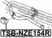Guma stabilizatora FEBEST TSB-NZE154R