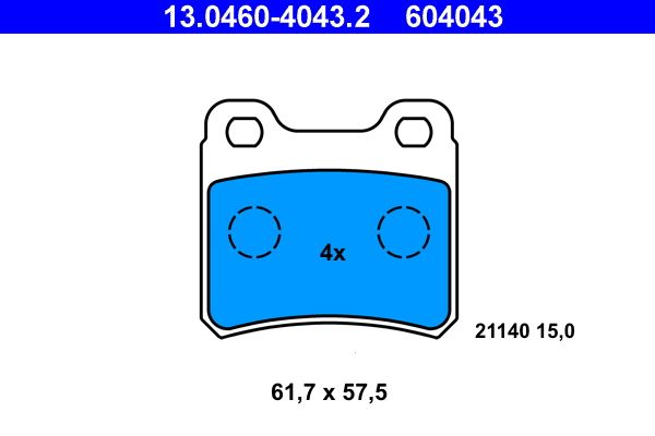 Klocki hamulcowe ATE 13.0460-4043.2