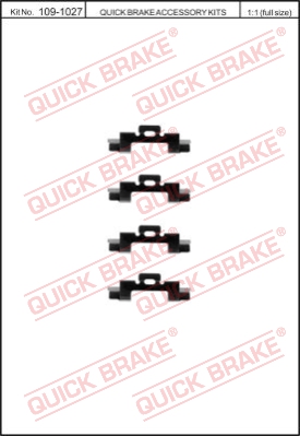 Zestaw akcesoriów montażowych  klocków hamulcowych QUICK BRAKE 109-1027