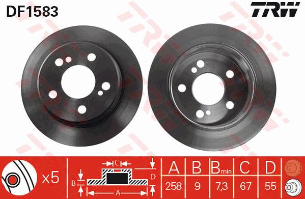 Tarcza hamulcowa TRW DF1583