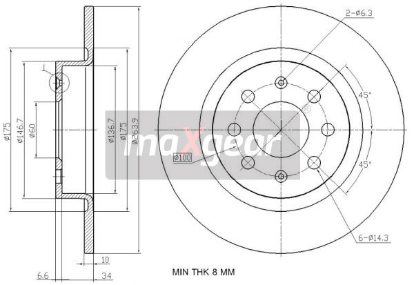 Tarcza hamulcowa MAXGEAR 19-2500