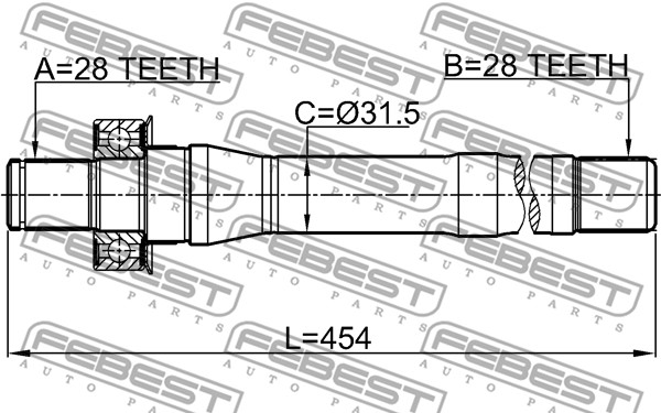 Półoś napędowa FEBEST 1212-CMMT4WD