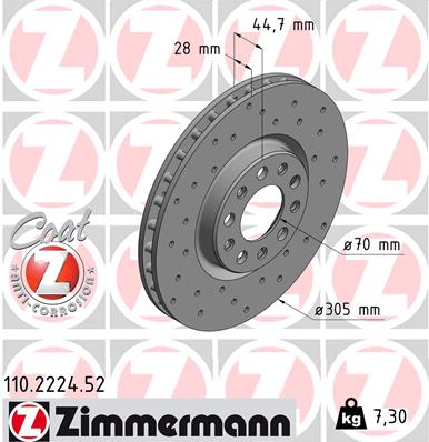 Tarcza hamulcowa ZIMMERMANN 110.2224.52