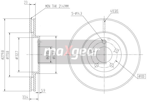 Tarcza hamulcowa MAXGEAR 19-0916