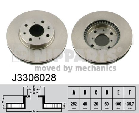 Tarcza hamulcowa NIPPARTS J3306028