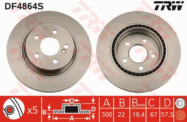 Tarcza hamulcowa TRW DF4864S