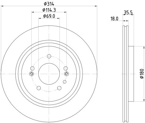 Tarcza hamulcowa HELLA 8DD 355 135-221
