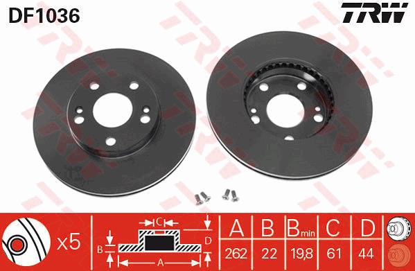 Tarcza hamulcowa TRW DF1036