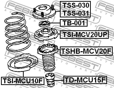 Dystans gumowy FEBEST TD-MCU15F