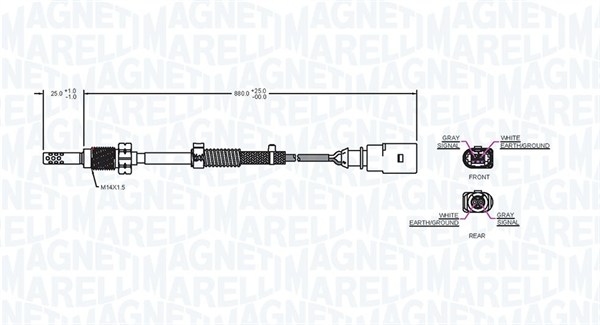 Czujnik  temperatury spalin MAGNETI MARELLI 172000087010