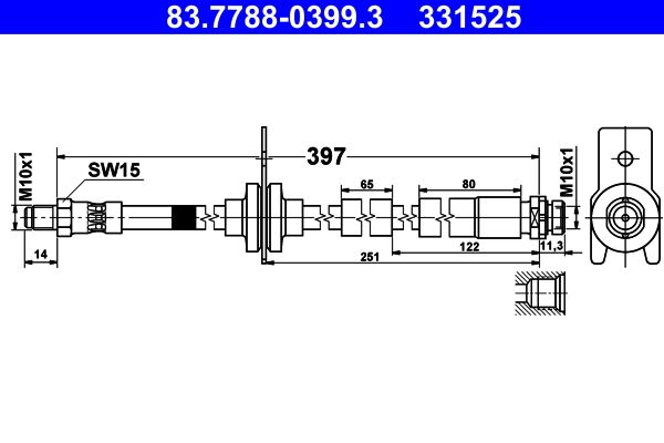 Przewód hamulcowy elastyczny ATE 83.7788-0399.3