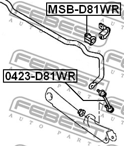 Guma stabilizatora FEBEST MSB-D81WR