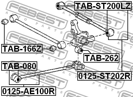 Wahacz zawieszenia koła FEBEST 0125-ST202R