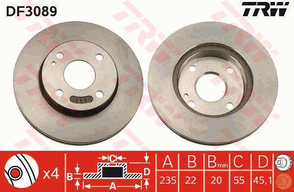 Tarcza hamulcowa TRW DF3089