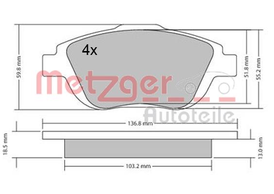 Klocki hamulcowe METZGER 1170326