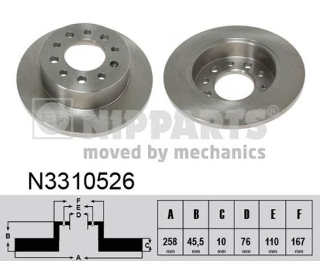 Tarcza hamulcowa NIPPARTS N3310526
