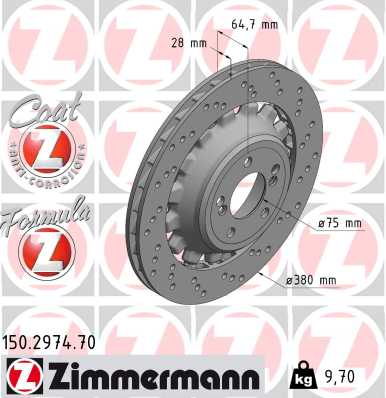 Tarcza hamulcowa ZIMMERMANN 150.2974.70