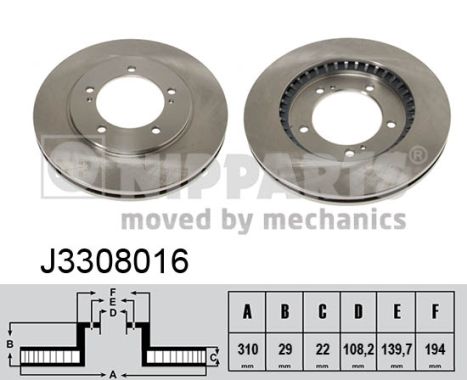 Tarcza hamulcowa NIPPARTS J3308016