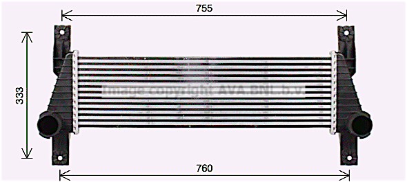 Chłodnica powietrza intercooler AVA QUALITY COOLING FD4655