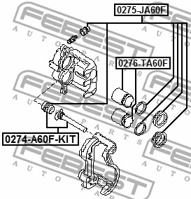 Sworzeń prowadzący  zacisk hamulca FEBEST 0274-A60F-KIT