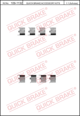 Zestaw akcesoriów montażowych  klocków hamulcowych QUICK BRAKE 109-1132