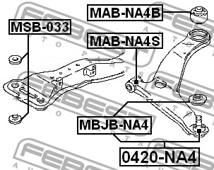 Sworzeń wahacza FEBEST 0420-NA4