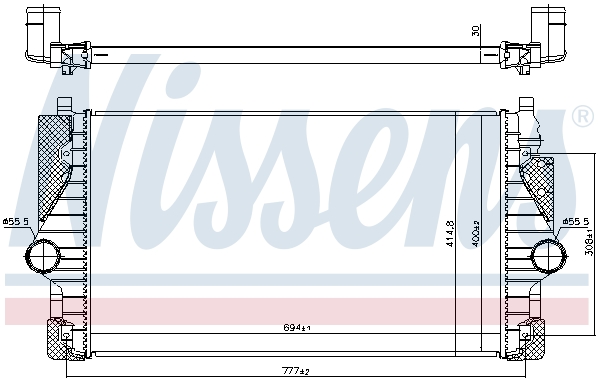 Chłodnica powietrza intercooler NISSENS 96755