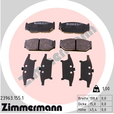 Klocki hamulcowe ZIMMERMANN 23963.155.1