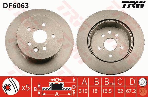 Tarcza hamulcowa TRW DF6063