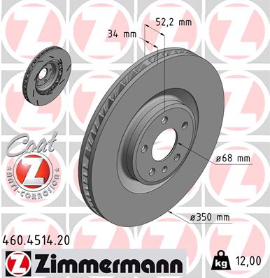 Tarcza hamulcowa ZIMMERMANN 460.4514.20