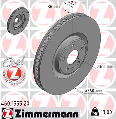 Tarcza hamulcowa ZIMMERMANN 460.1555.20
